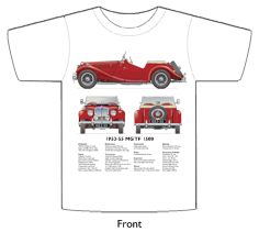 MG TF 1500 1953-55 T-shirt Front